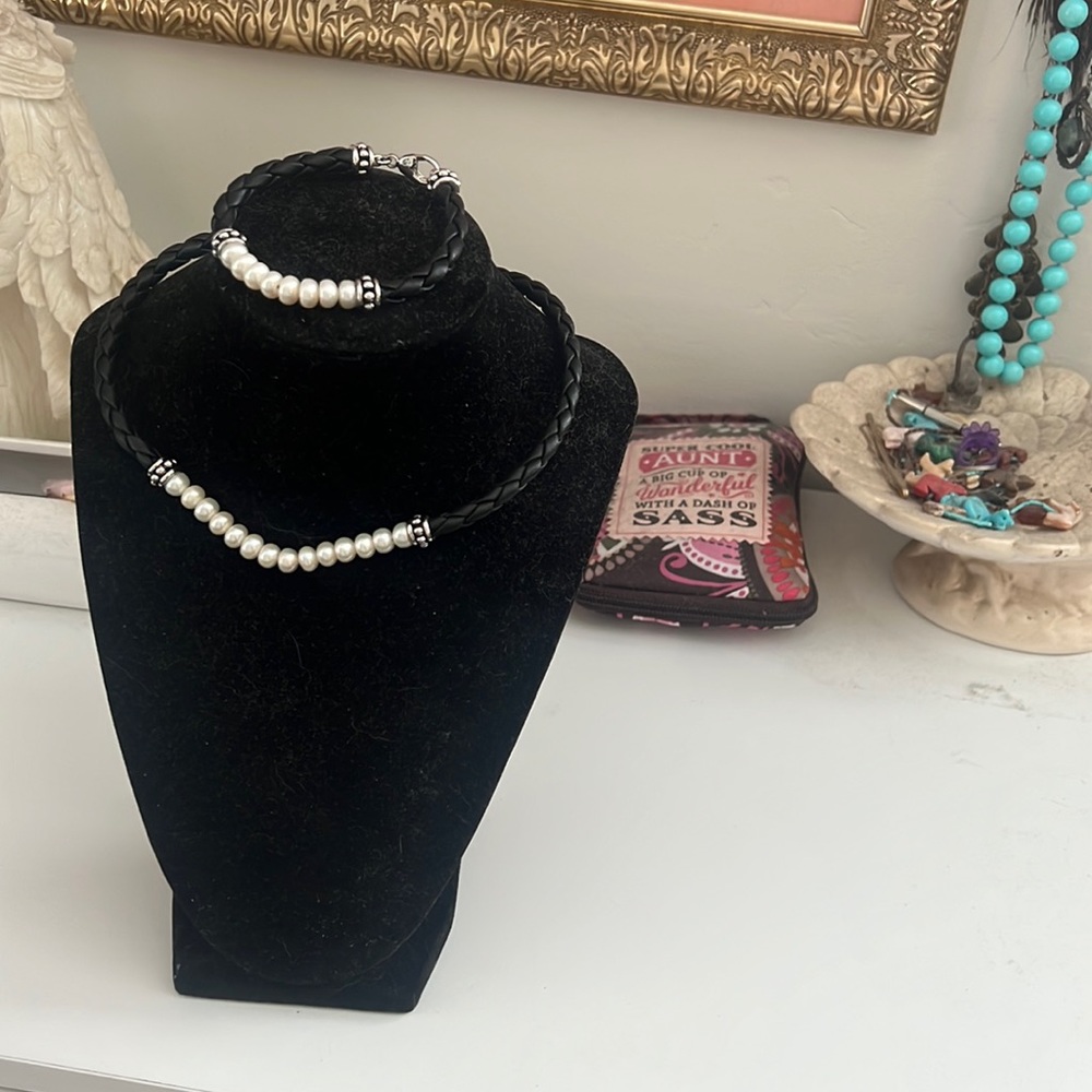 Honora pearl choker and bracelet